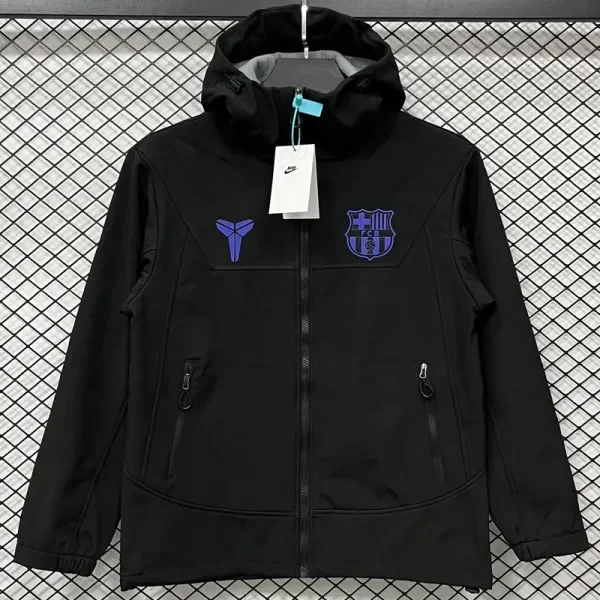2025-26  Barcelona Black Outdoor Jackets #L6605紫标软料