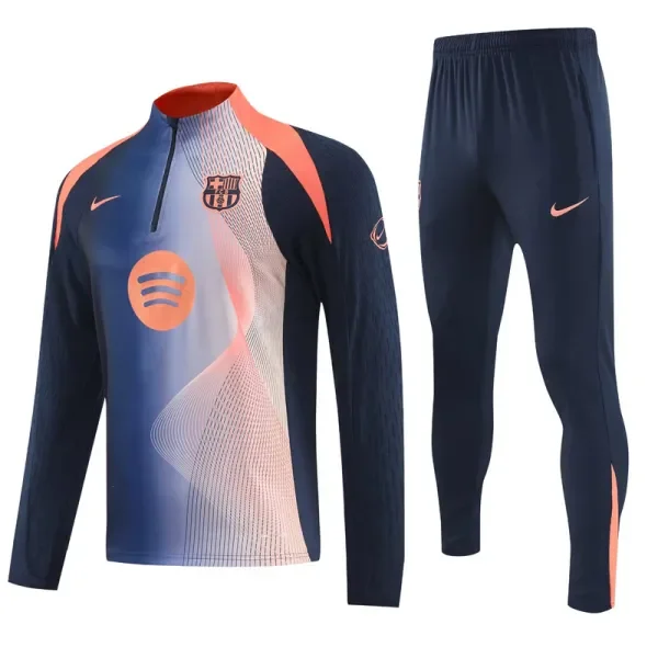 2025-26  Barcelona Royal blue Half Pull Tracksuit (半拉链)
