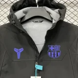 2025-26  Barcelona Black Outdoor Jackets #L6605紫标软料