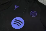 2025-26  Barcelona Black Half Pull Tracksuit (半拉链)