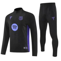 2025-26  Barcelona Black Half Pull Tracksuit (半拉链)