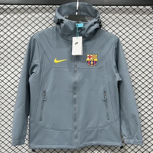 2025-26  Barcelona Light blue Outdoor Jackets #L6604软料