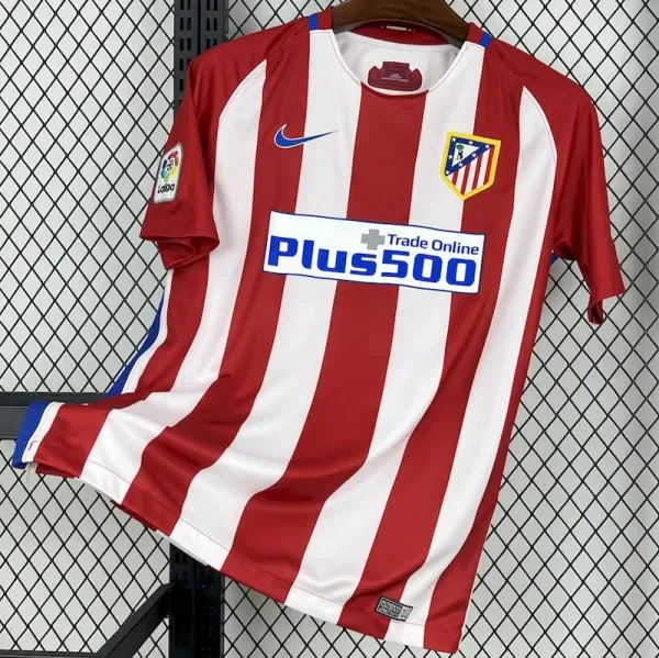 2016-2017 Atletico Madrid Home Retro Soccer Jersey (带章)