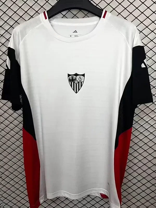 2025-26 Sevilla White Black Training shirts