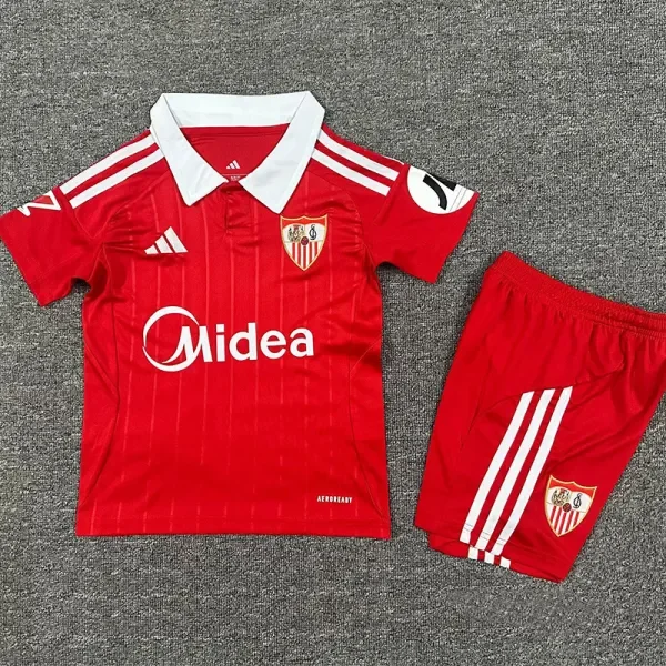 2025-26 Sevilla Away Kids Soccer Jersey