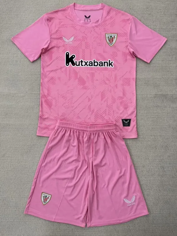 2025-26 Bilbao Pink Goalkeeper Kids Soccer Jersey