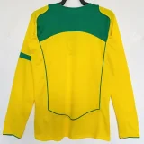 2004 Brazil Home Long Sleeve Retro Soccer Jersey (长袖)