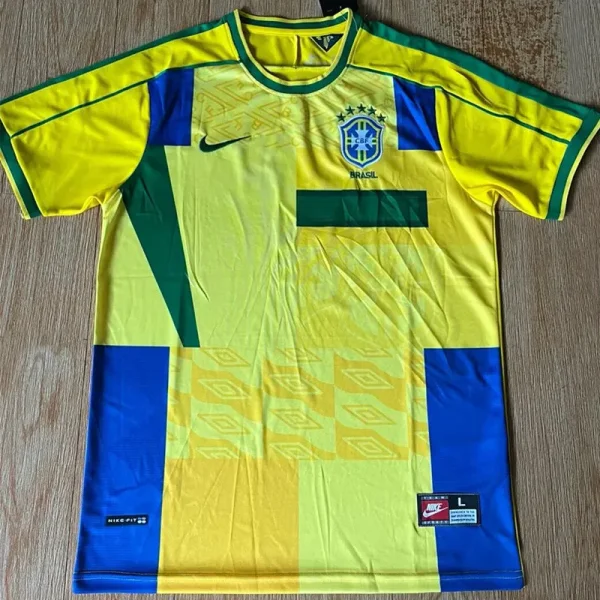 1998 Brazil Yellow Special Edition Retro Soccer Jersey