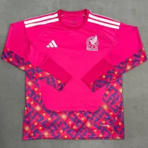 2026-27 Mexico Pink Red Goalkeeper Long Sleeve Soccer Jersey (长袖)