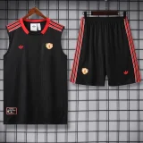 2025-26 Man Utd Black Tank top and shorts suit