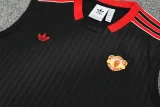 2025-26 Man Utd Black Tank top and shorts suit