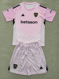2025-26 Boca Juniors Pink GoalKeeper Kids Soccer Jersey
