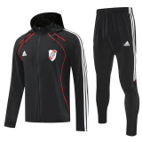 2025-26 River Plate Black Hoodie Jacket Tracksuit