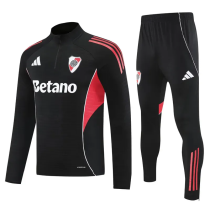 25-26 River Plate Black Half Pull Tracksuit (半拉链)