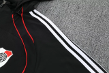 2025-26 River Plate Black Hoodie Jacket Tracksuit