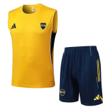 25-26 Boca Juniors Yellow Tank top and shorts suit #D25214