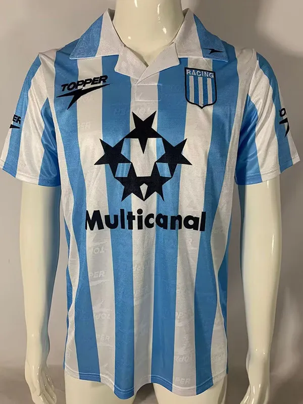 1997-1998 Racing Club Home Retro Soccer Jersey