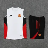 2025-26 Man Utd White Tank top and shorts suit