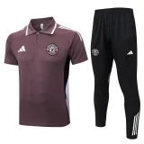 2025-26 Man Utd Grey purple Polo Tracksuit