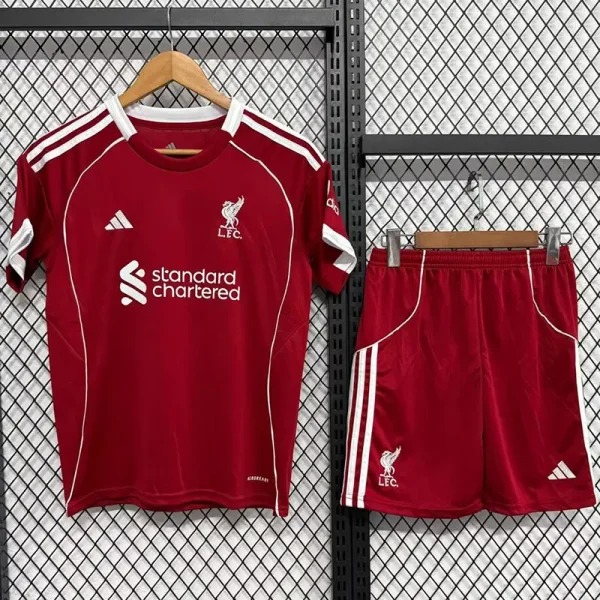 25-26 Liverpool Home Kids Soccer Jersey