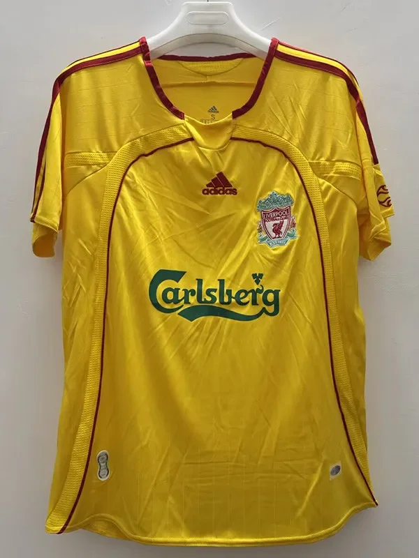 2006-2007 Liverpool  Yellow Retro Soccer Jersey