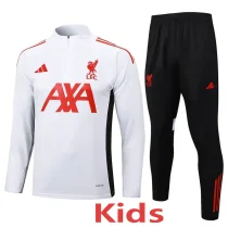 2025-26  Liverpool White Kids Half Pull Tracksuit #E2545(童装)(半拉链)