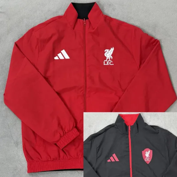 2025-26 Liverpool Red & Black Double Sided Windbreaker (双面风衣)