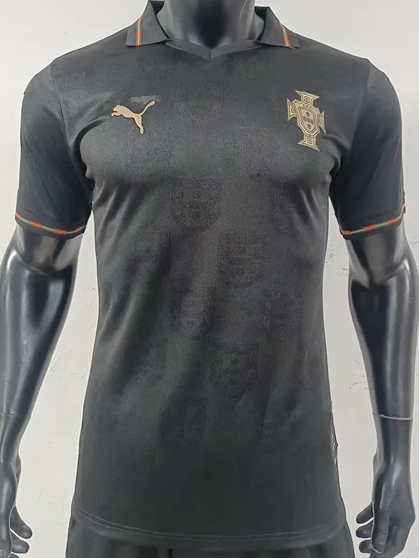 26-27 Portugal Black Player Version Soccer Jersey (有领)