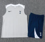 2025-26 Tottenham Hotspur Light gray Tank top and shorts suit #D25205