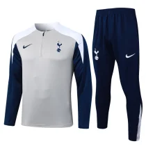 2025-26 Tottenham Hotspur Light gray Half Pull Tracksuit #B25117(半拉链)