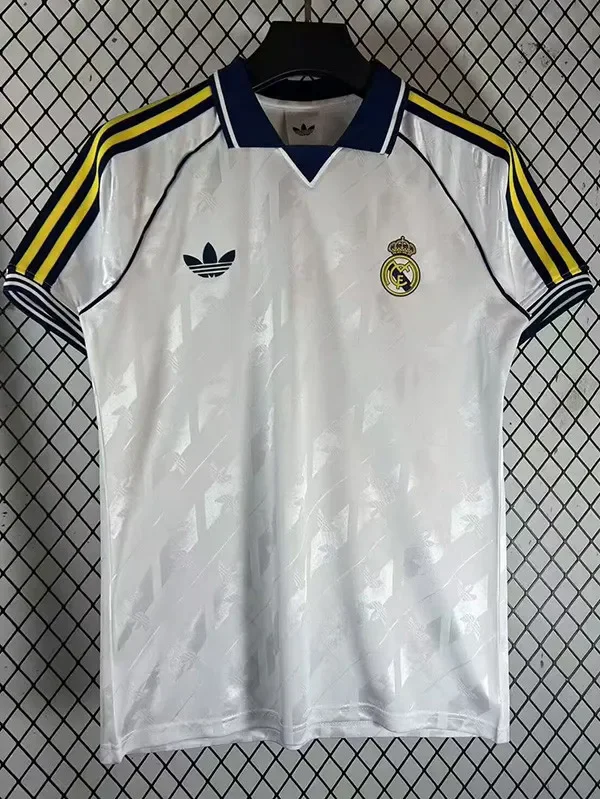 2025-26 Real Madrid  White Casual Edition Fans Training Shirts (有领)