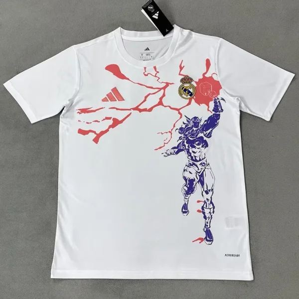 2025-26 Real Madrid White Joint Edition Training Shirts (漫威)