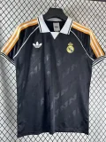 2025-26 Real Madrid  Black Casual Edition Fans Training Shirts (有领)黑色