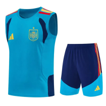 2026-27 Spain Lake blue Tank top and shorts suit