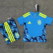 2026-27 Spain Blue Goalkeeper Kids Soccer Jersey
