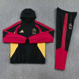 25-26 Belgium Black Hoodie Jacket Tracksuit