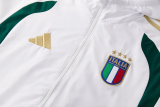 2025-26 Italy White Hoodie Jacket Tracksuit