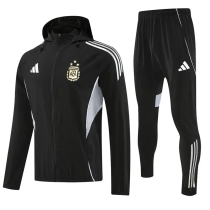 2025-26 Argentina Black Hoodie Jacket Tracksuit