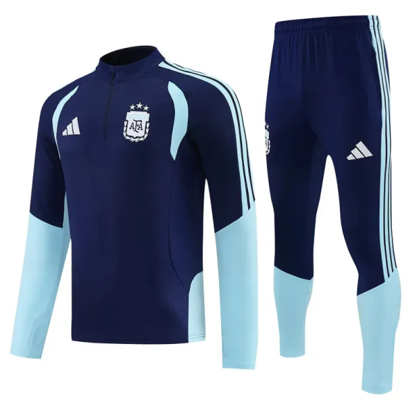 2026-27 Argentina Royal blue Half Pull Tracksuit (半拉链)