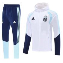 2025-26 Argentina White Hoodie Jacket Tracksuit