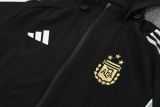 2025-26 Argentina Black Hoodie Jacket Tracksuit