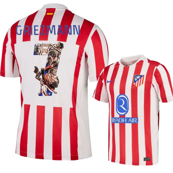 25-26 ATM Home GRIEZMANN #7 Print Photo Number Fans Soccer Jersey