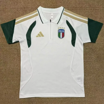 2026-27 Italy White Polo Short Sleeve (半拉链)