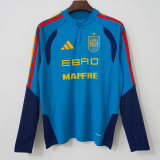 2026-27 Spain Blue Top Half Pull Tracksuit (半拉上衣)