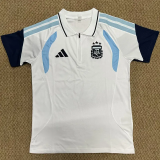 2026-27 Argentina White Polo Short Sleeve (半拉链)