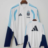 2026-27 Argentina White Top Half Pull Tracksuit (半拉上衣)