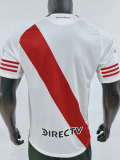 25-26 River Plate Home Player Version Soccer Jersey (双袖广告)