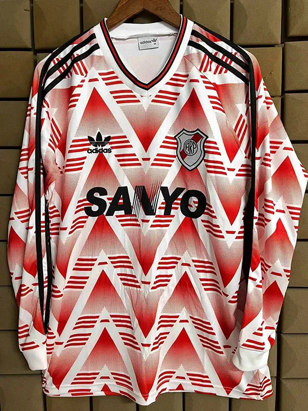 1992-1993 River Plate Home Long Sleeve Retro Soccer Jersey (长袖