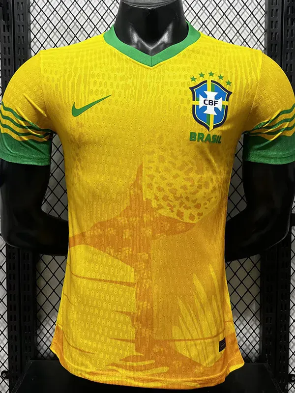2026-27 Brazil Yellow Special Edition Player Version Soccer Jersey (绿袖口)