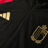2025-26 Belgium Black Windbreaker Suit (Hoodie)(风衣套装)